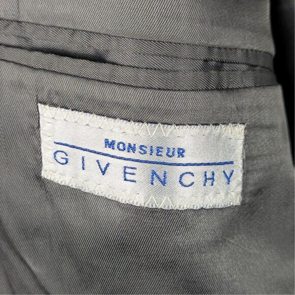 Givenchy Monsieur Mens 44R Blazer Jacket Black USA Made Wool Gold Buttons - Picture 3 of 5